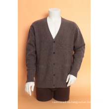 Suéter / prendas de vestir exteriores / prendas de punto de la manga larga de la rebeca del cuello en V de la lana / de la cachemira de Yak
